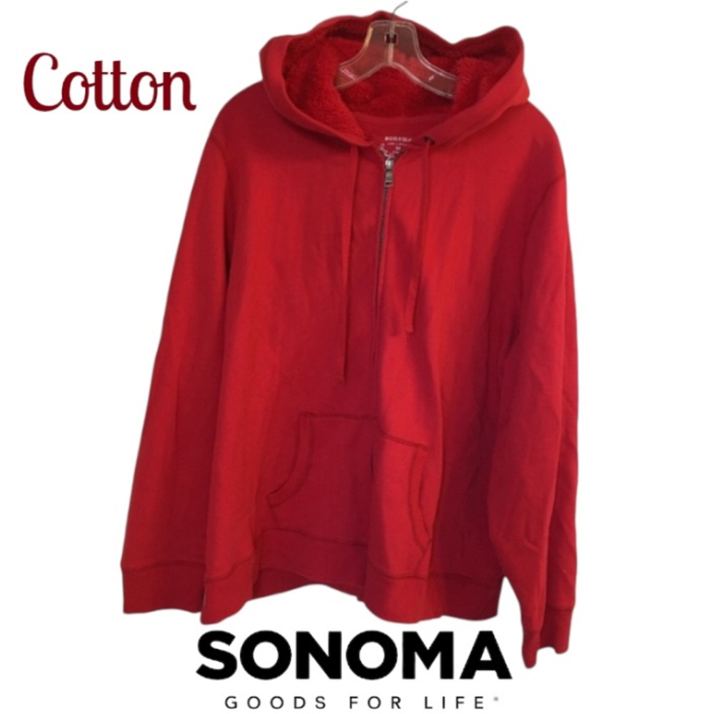 2X Sonoma Yacht Red Cotton Blend Zip Up Hoodie